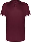 Am image of a Custom Augusta Cutter Plus Henley Jersey in Maroon/White!