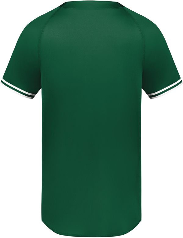 Am image of a Custom Augusta Cutter Plus Henley Jersey in Dark Green/White!