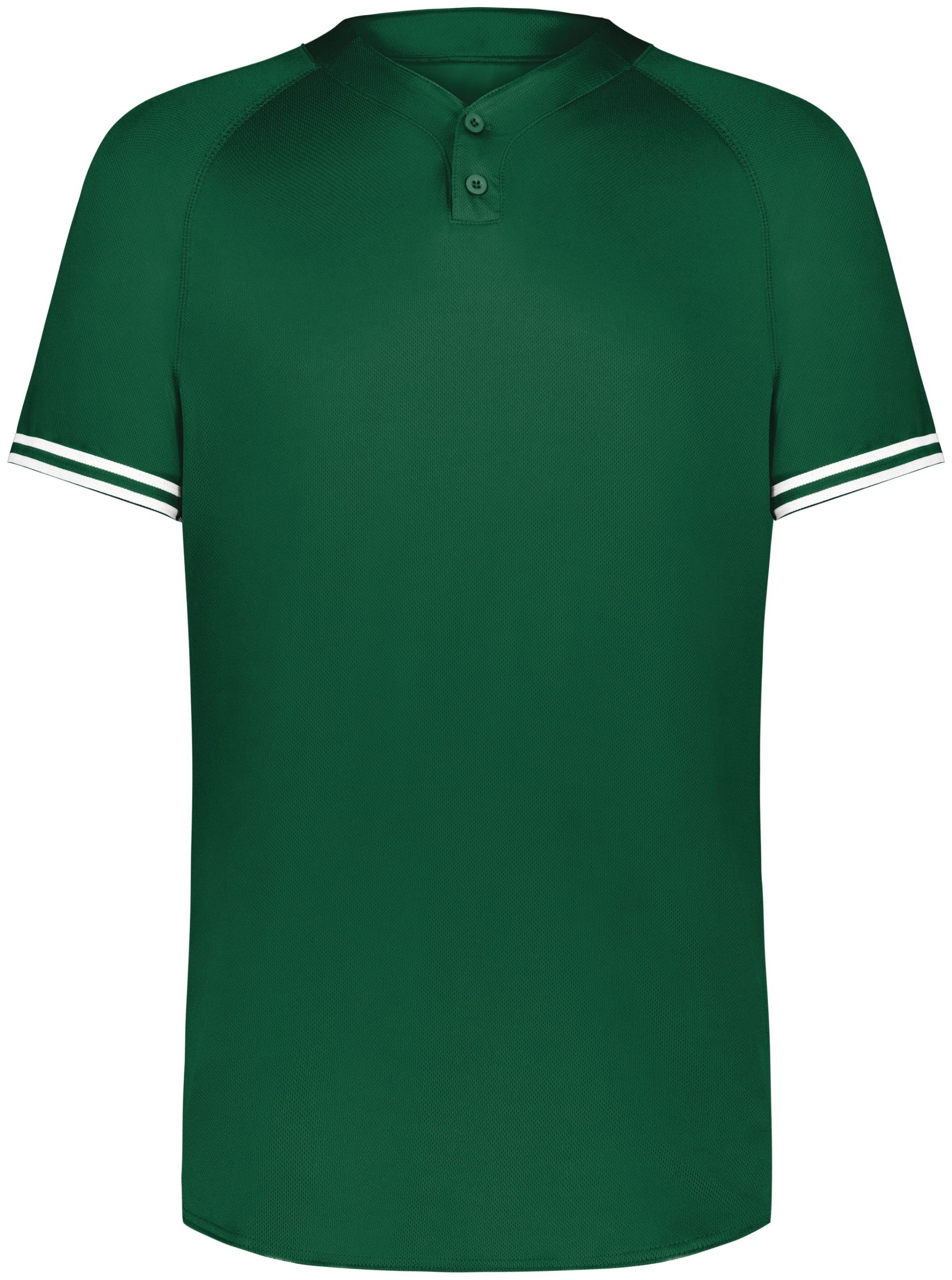 Augusta Cutter Plus Henley Jersey in Dark Green/White