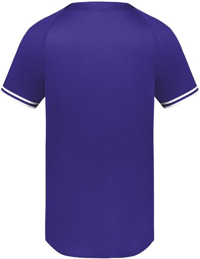 Am image of a Custom Augusta Cutter Plus Henley Jersey in Purple/White!