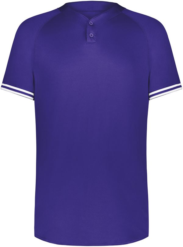 Am image of a Custom Augusta Cutter Plus Henley Jersey in Purple/White!