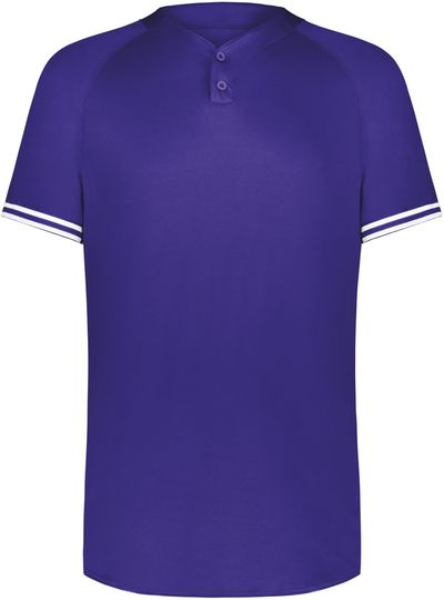 Am image of a Custom Augusta Cutter Plus Henley Jersey in Purple/White!