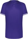 Am image of a Custom Augusta Cutter Plus Henley Jersey in Purple/White!