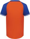 Am image of a Custom Augusta Cutter Plus Henley Jersey in Orange/Royal!