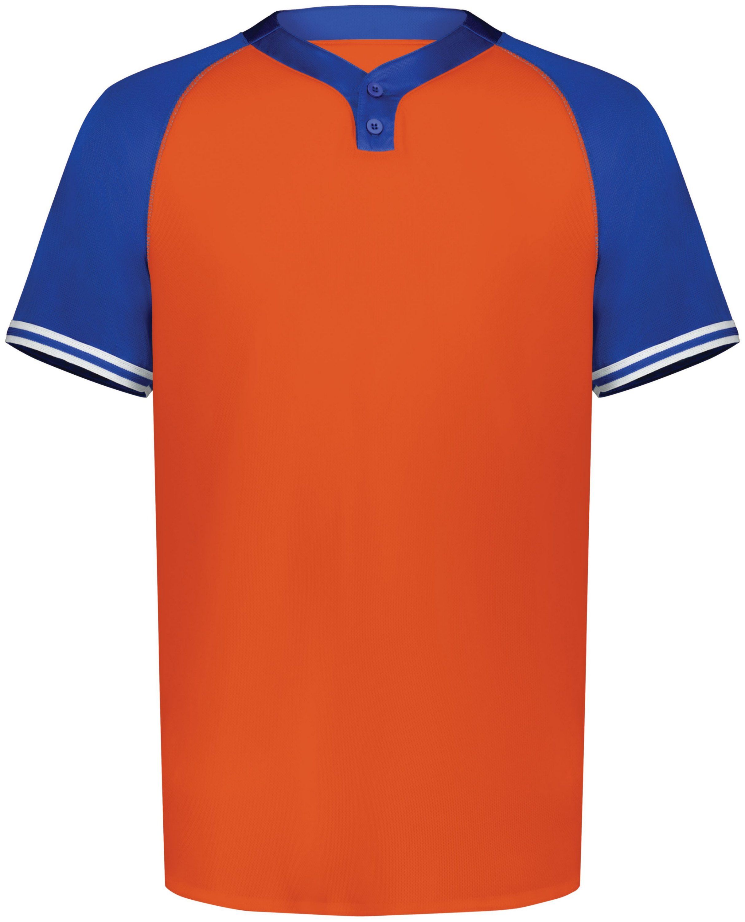Augusta Cutter Plus Henley Jersey in Orange/Royal