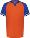 Am image of a Custom Augusta Cutter Plus Henley Jersey in Orange/Royal!