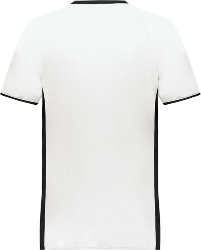 Am image of a Custom Augusta Cutter Plus V Neck Jersey in White/Black!