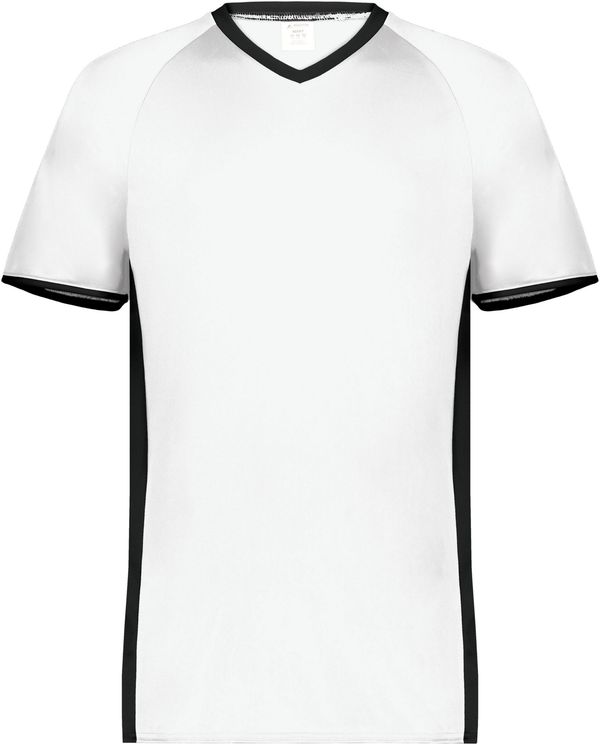 Am image of a Custom Augusta Cutter Plus V Neck Jersey in White/Black!