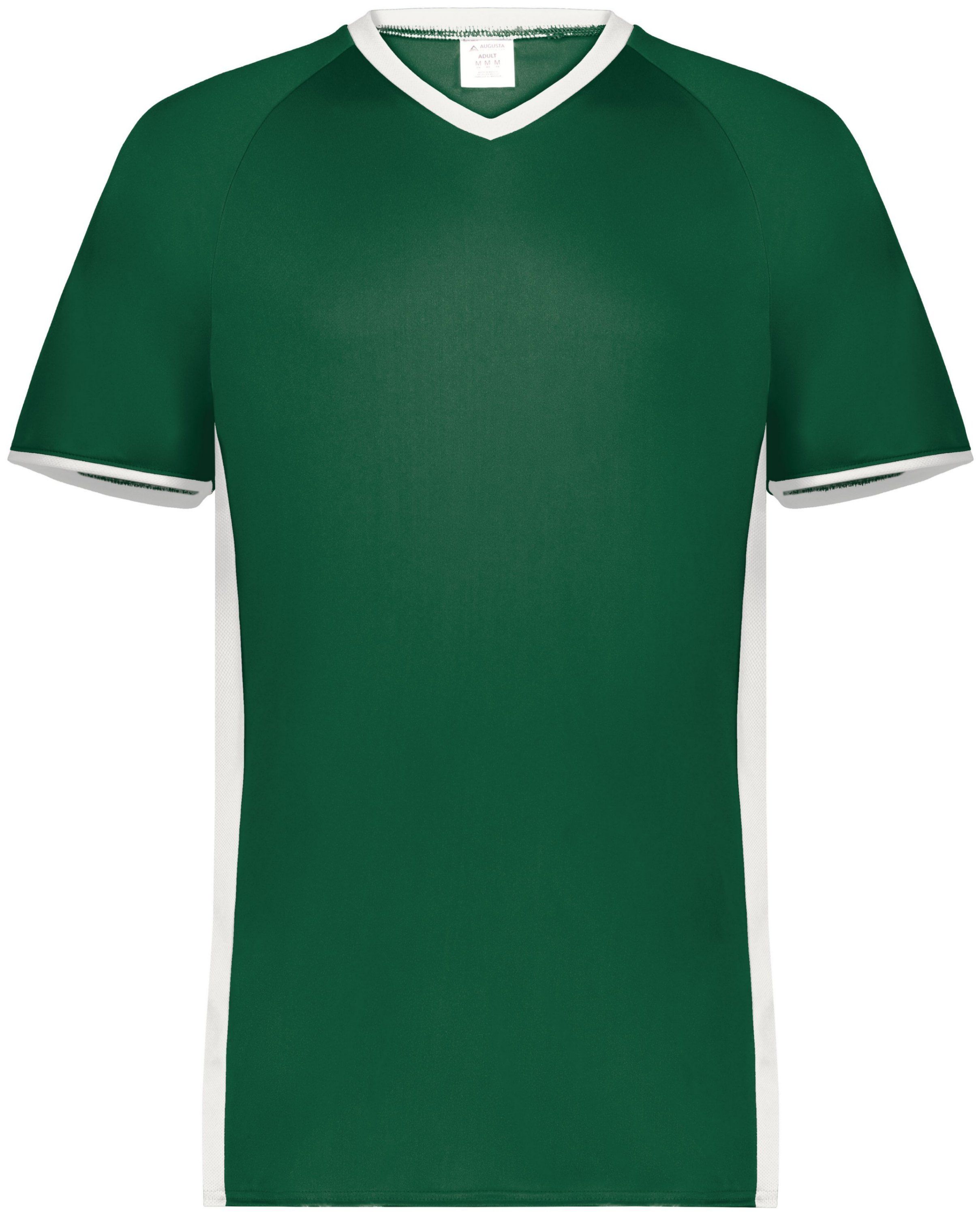Augusta Cutter Plus V Neck Jersey in Dark Green/White