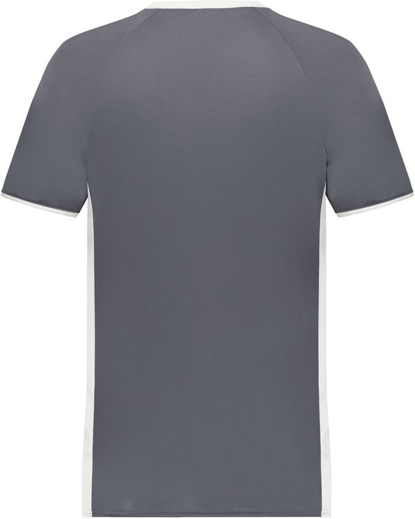 Am image of a Custom Augusta Cutter Plus V Neck Jersey in Graphite/White!