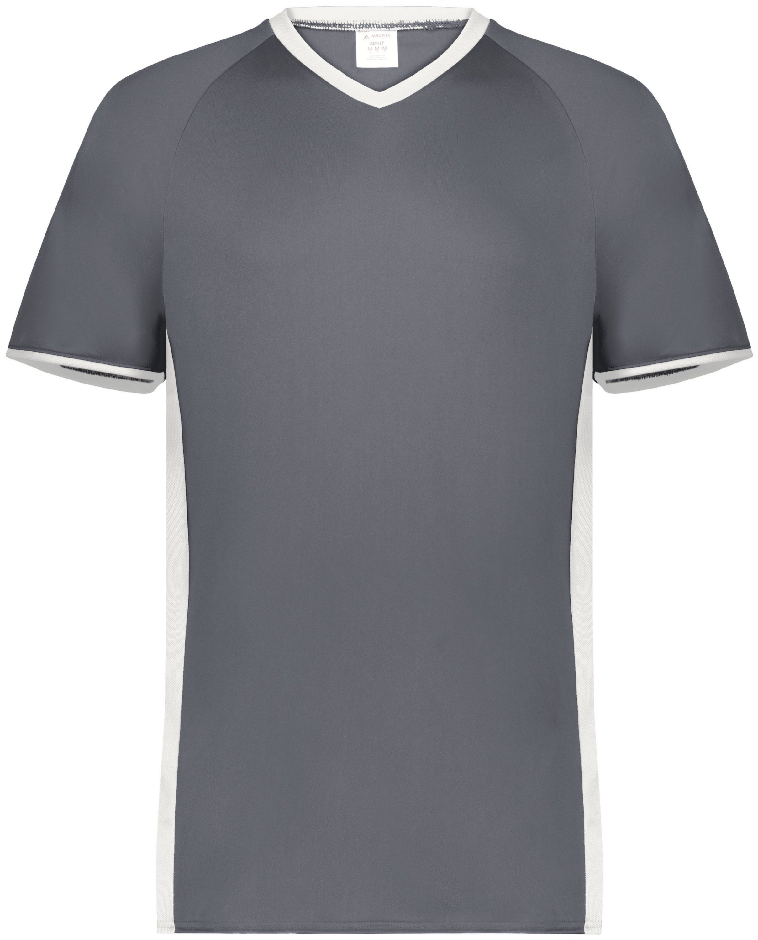 Augusta Cutter Plus V Neck Jersey in Graphite/White