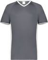 Am image of a Custom Augusta Cutter Plus V Neck Jersey in Graphite/White!
