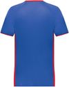 An image of a Custom Augusta Cutter Plus V Neck Jersey in Royal/Scarlet!