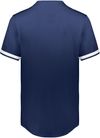 Am image of a Custom Augusta Cutter Plus Full Button Baseball Jersey in Navy/White!