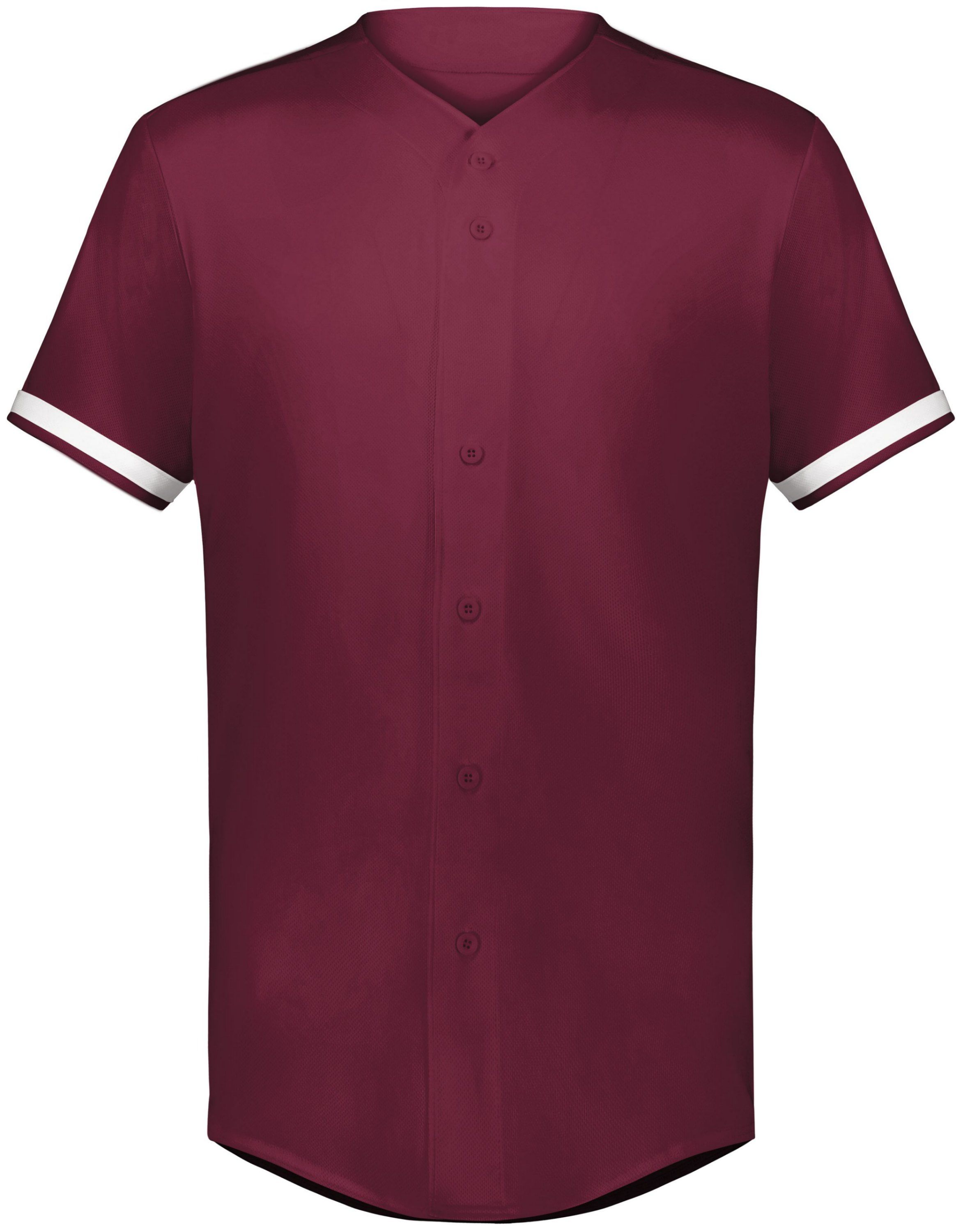 Augusta Cutter Plus Full Button Baseball Jersey in Maroon/White