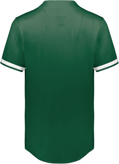 Am image of a Custom Augusta Cutter Plus Full Button Baseball Jersey in Dark Green/White!