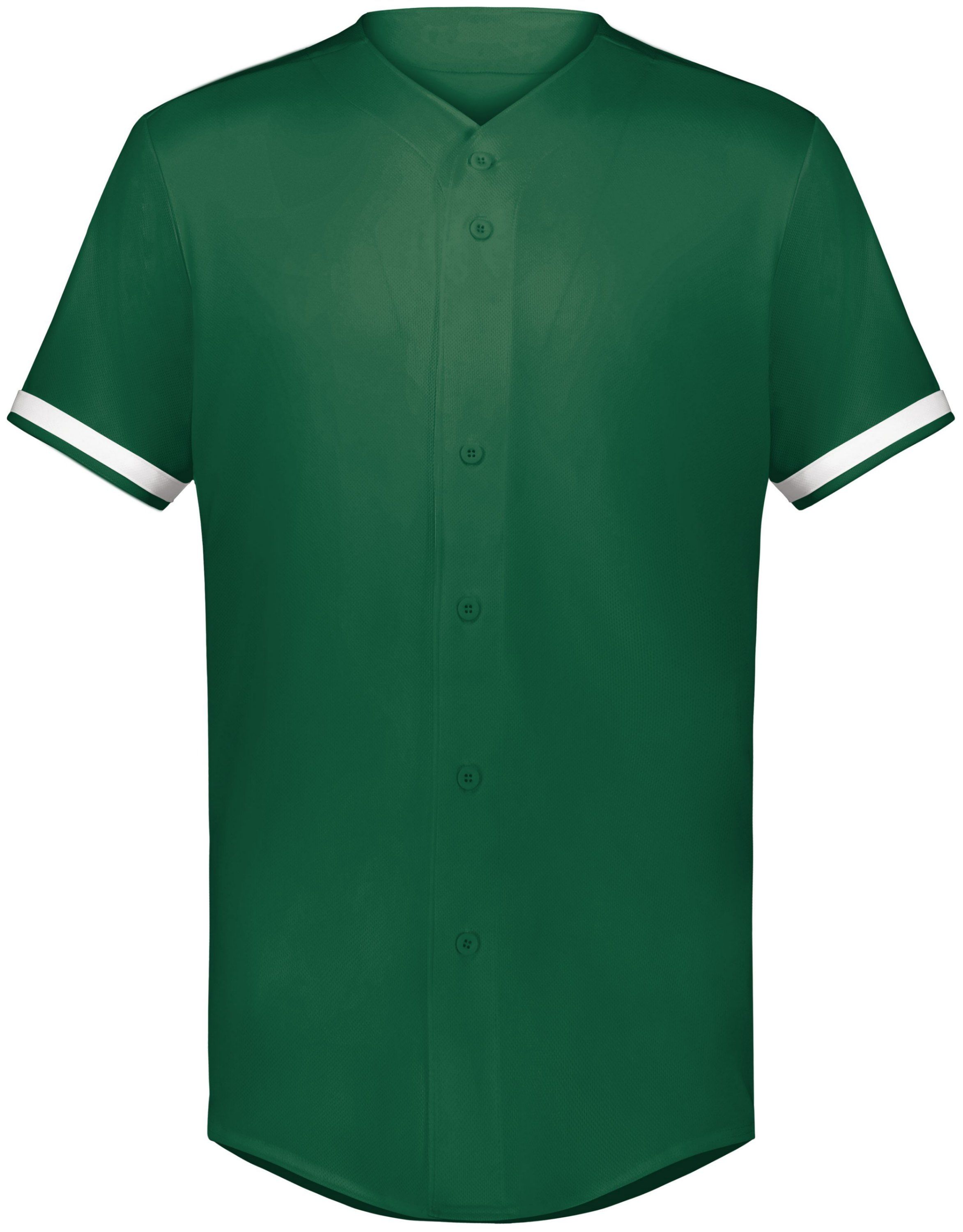 Augusta Youth Cutter Plus Full Button Baseball Jersey in Dark Green/White