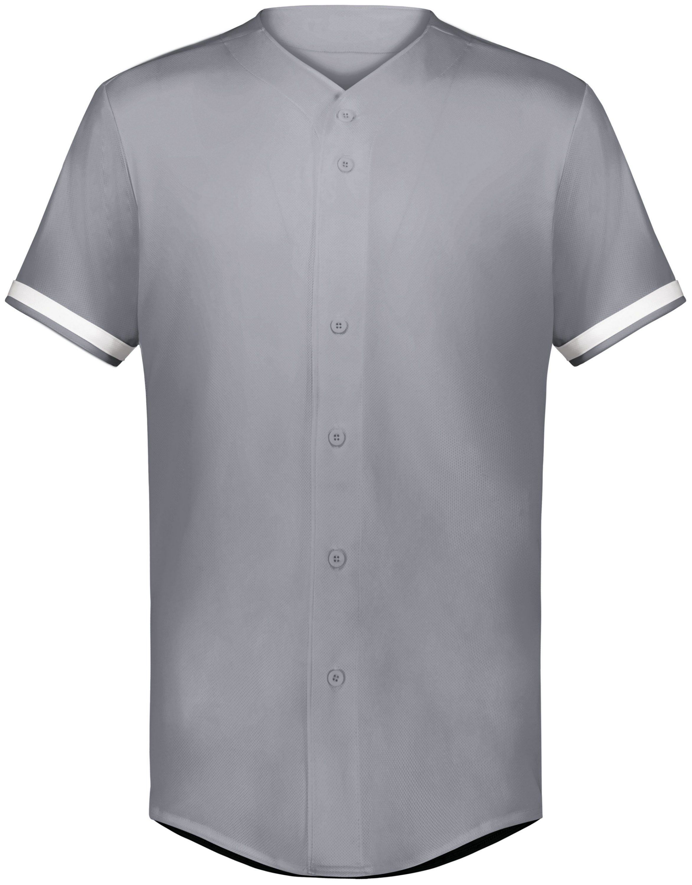 Augusta Cutter Plus Full Button Baseball Jersey in Graphite/White