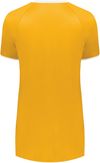 Am image of a Custom Augusta Ladies Cutter Plus V Neck Jersey in Gold/White!