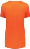 Am image of a Custom Augusta Ladies Cutter Plus V Neck Jersey in Orange/White!