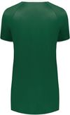 Am image of a Custom Augusta Ladies Cutter Plus V Neck Jersey in Dark Green/White!
