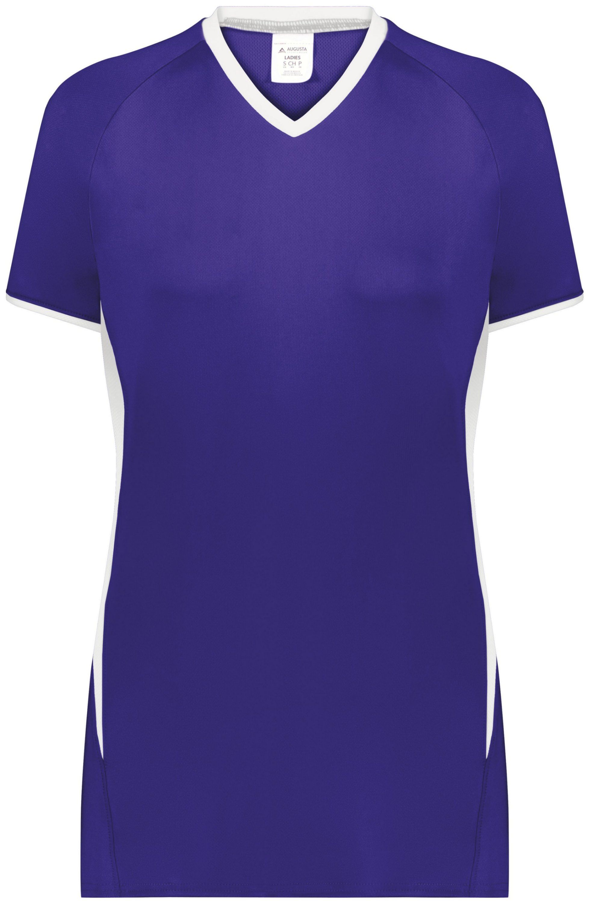 Augusta Ladies Cutter Plus V Neck Jersey in Purple/White