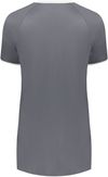 Am image of a Custom Augusta Ladies Cutter Plus V Neck Jersey in Graphite/White!