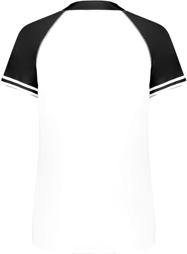 Am image of a Custom Augusta Ladies Cutter Plus Henley Jersey in White/Black!