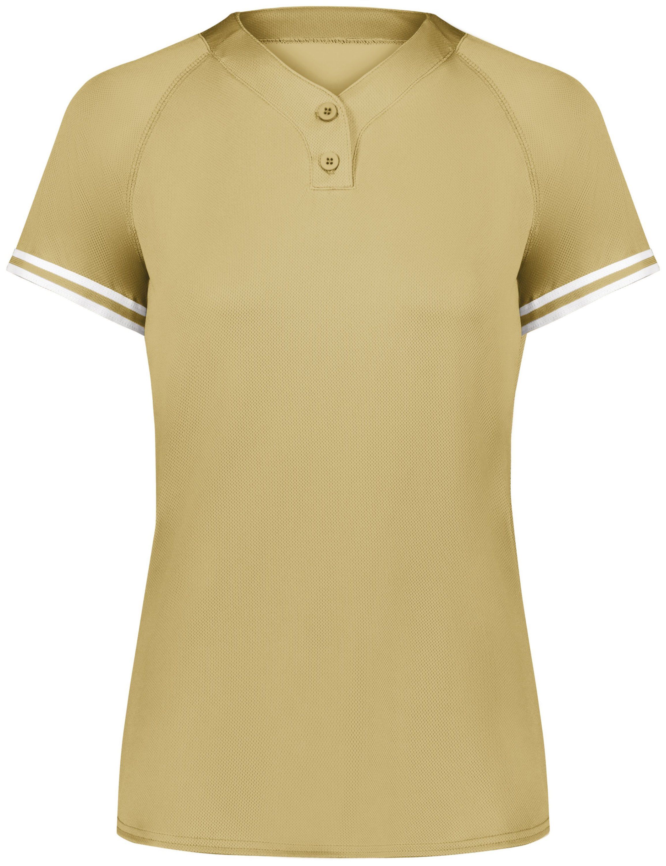 Augusta Ladies Cutter Plus Henley Jersey in Vegas Gold/White