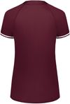 Am image of a Custom Augusta Ladies Cutter Plus Henley Jersey in Maroon/White!