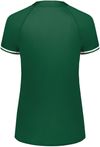 Am image of a Custom Augusta Ladies Cutter Plus Henley Jersey in Dark Green/White!