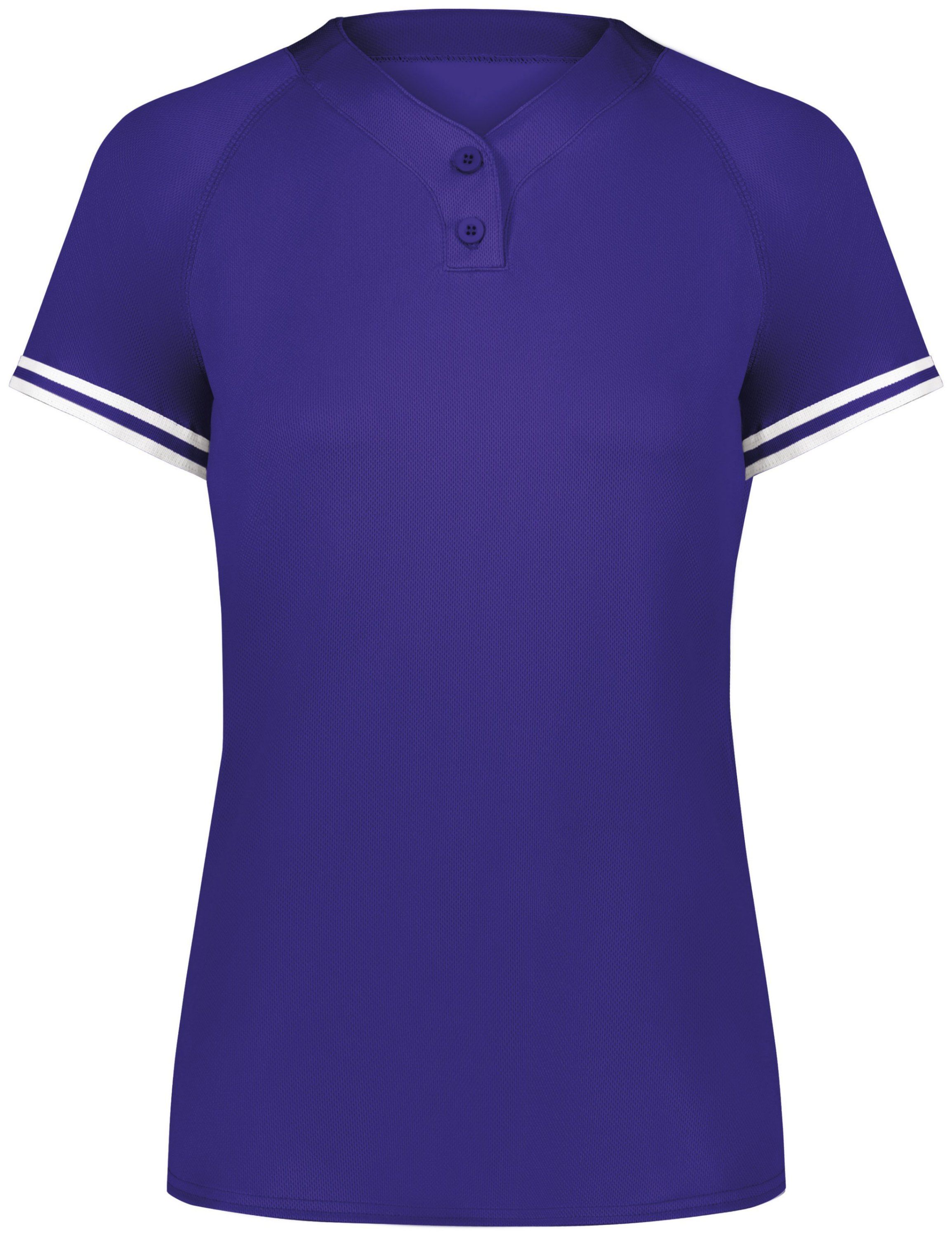 Augusta Ladies Cutter Plus Henley Jersey in Purple/White