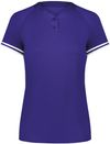 Am image of a Custom Augusta Ladies Cutter Plus Henley Jersey in Purple/White!