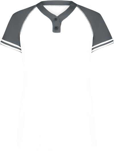 Am image of a Custom Augusta Ladies Cutter Plus Henley Jersey in White/Graphite!
