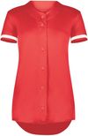 Am image of a Custom Augusta Ladies Cutter Plus Full Button Jersey in Scarlet/White!