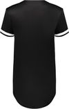 Am image of a Custom Augusta Ladies Cutter Plus Full Button Jersey in Black/White!
