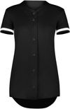 Am image of a Custom Augusta Ladies Cutter Plus Full Button Jersey in Black/White!