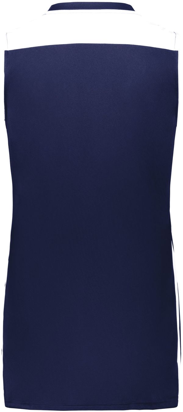 Am image of a Custom Augusta Swish Reversible Basketball Jersey in Navy/White!