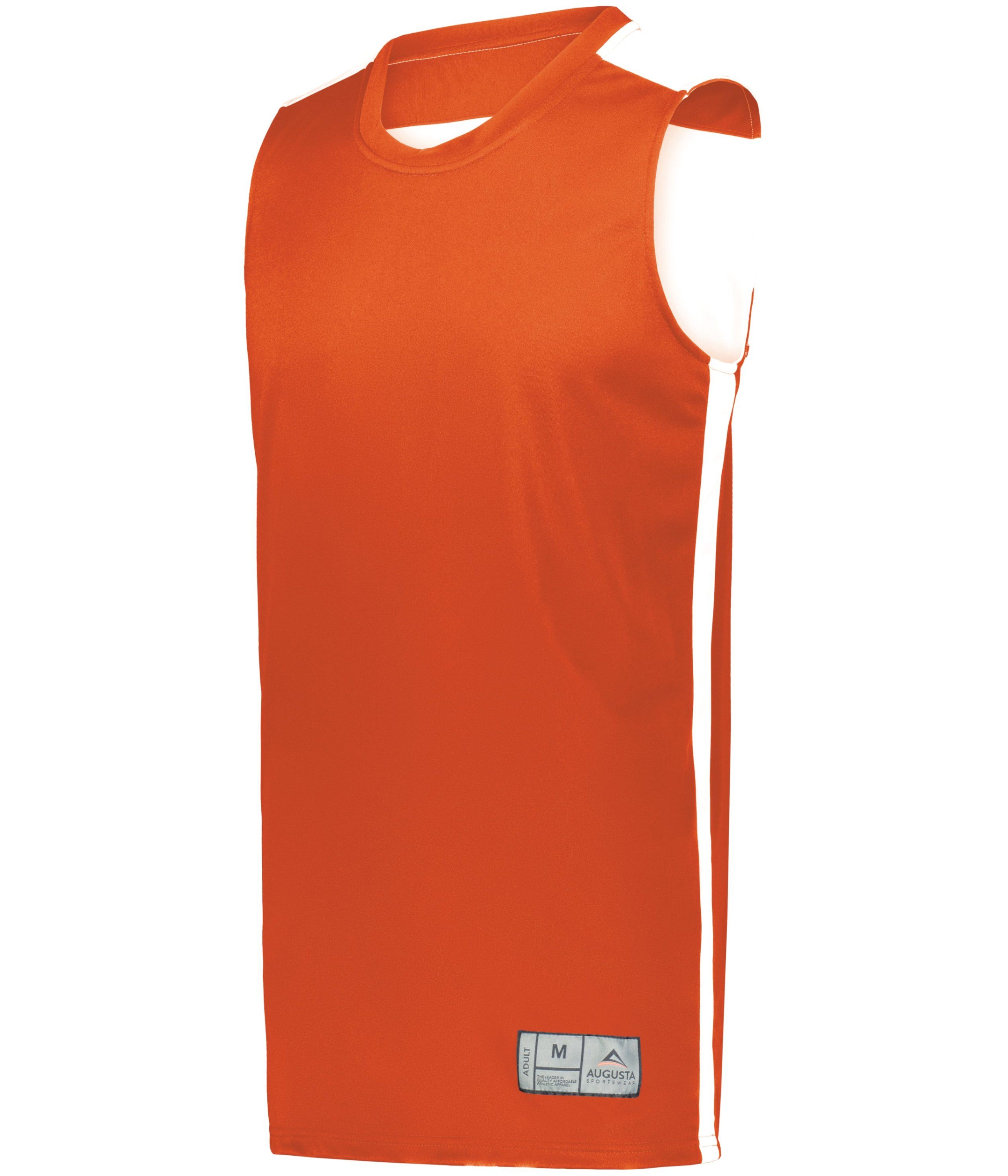 Augusta Swish Reversible Basketball Jersey in Orange/White