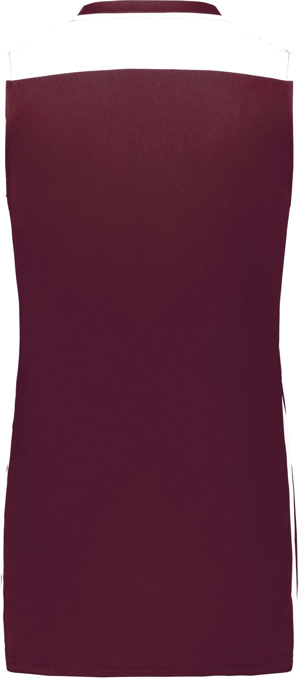 Am image of a Custom Augusta Swish Reversible Basketball Jersey in Maroon/White!