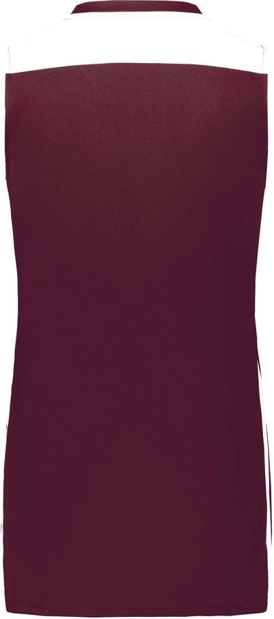 Am image of a Custom Augusta Swish Reversible Basketball Jersey in Maroon/White!