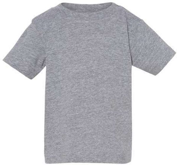 Am image of a Custom Rabbit Skins Infant Fine Jersey Tee in Granite Heather!