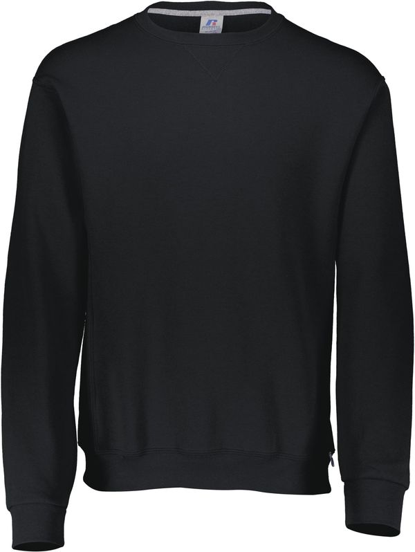 Am image of a Custom Russell Athletic Dri Power Fleece Crew Sweatshirt in Black!