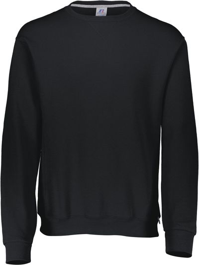 Am image of a Custom Russell Athletic Dri Power Fleece Crew Sweatshirt in Black!