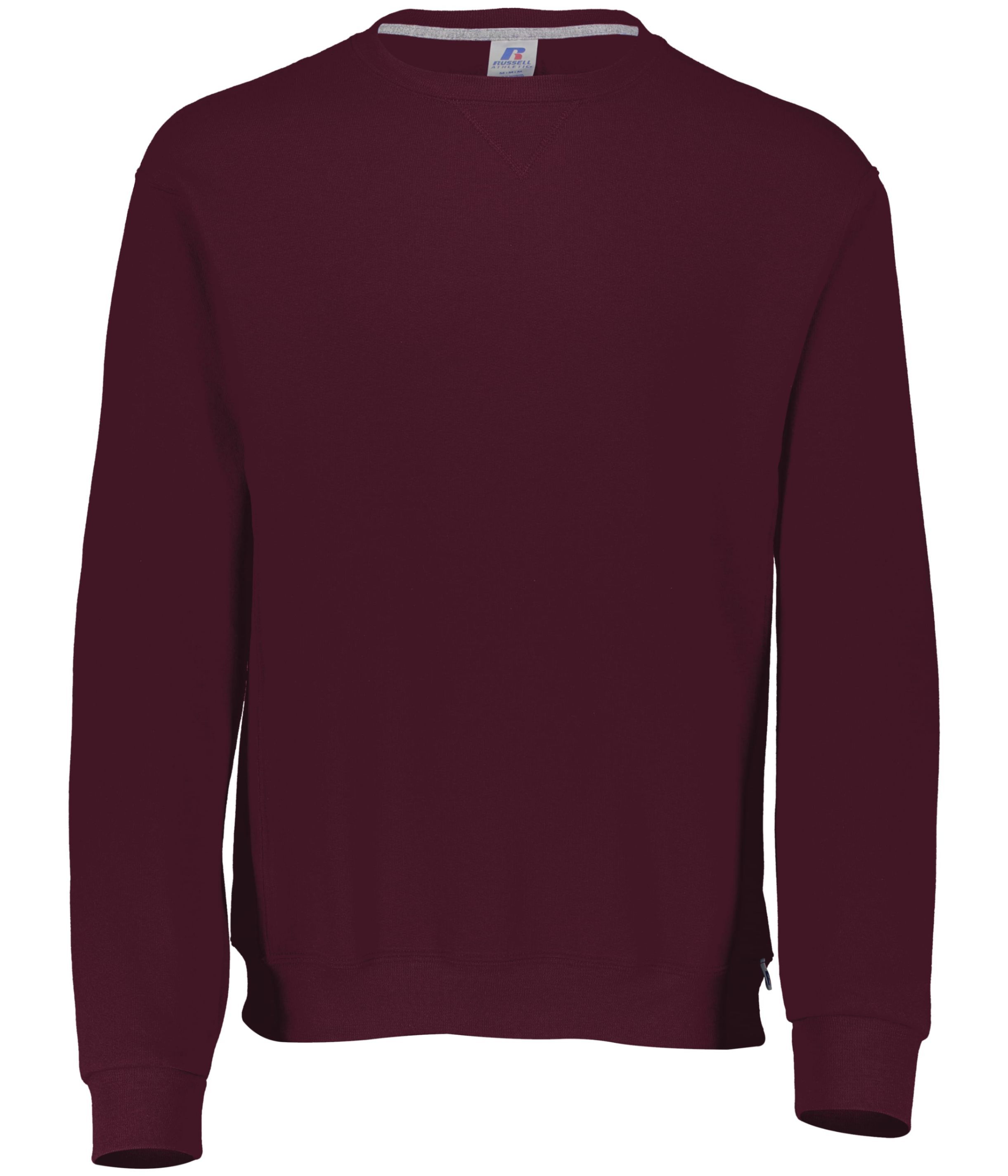 Russell Athletic Dri Power Fleece Crew Sweatshirt in Maroon