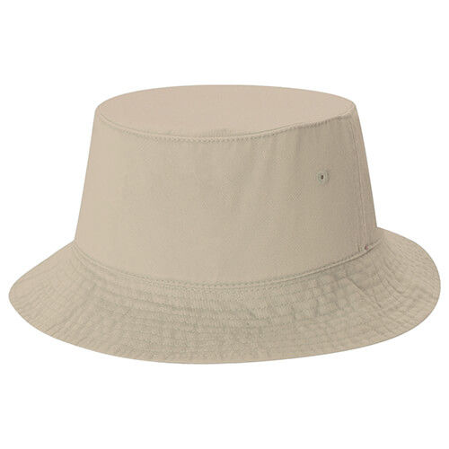 AJM Washed Cotton Drill Deluxe Bucket Youth Hat in Washed Taupe