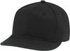 Am image of a Custom AJM Flat Peak Deluxe Chino Twill Cap in Black!