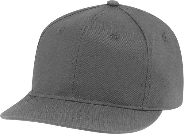 Am image of a Custom AJM Flat Peak Deluxe Chino Twill Cap in Slate!