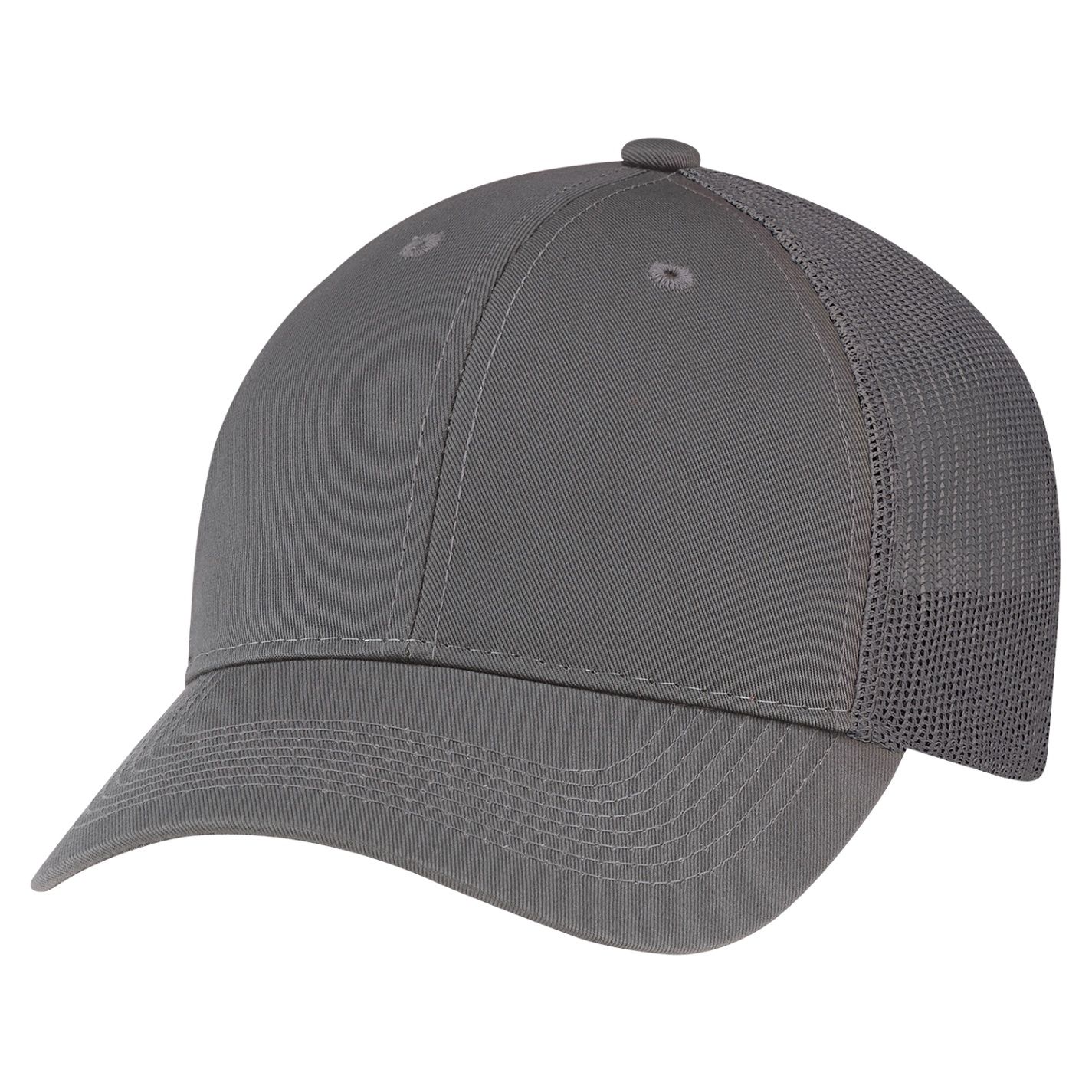 AJM Enzyme Washed Deluxe Chino Twill Mesh Cap in Washed Charcoal