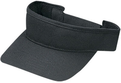 Am image of a Custom AJM Deluxe Blended Chino Twill Visor in Black!